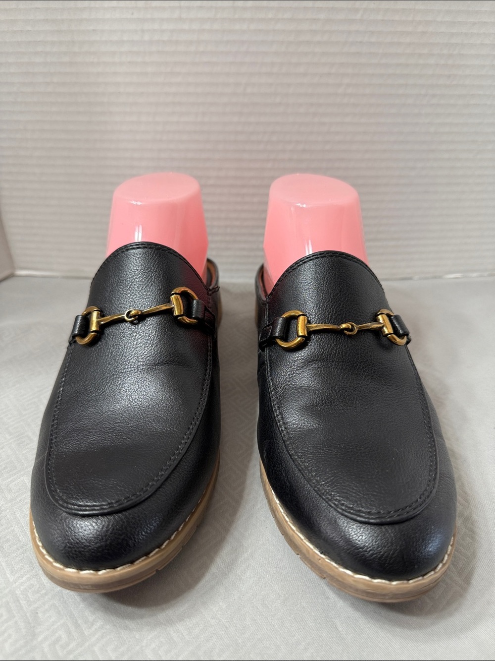 Sofft Eurosoft Black Loafer Mules Slip On Shoe Equestrian Style Hardware Sz 8.5